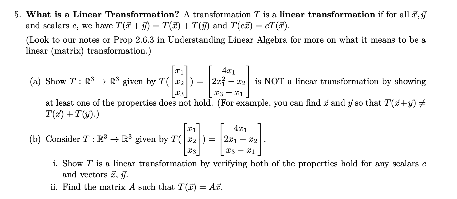 Solved What Is A Linear Transformation? A Transformation T | Chegg.com