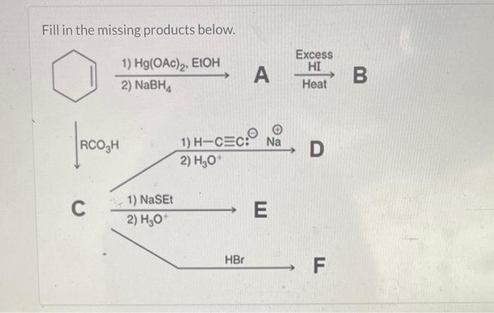 Solved all of the products for A B C D E F | Chegg.com
