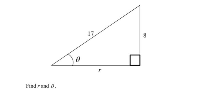 Solved 17 8 e r Find r and e. | Chegg.com