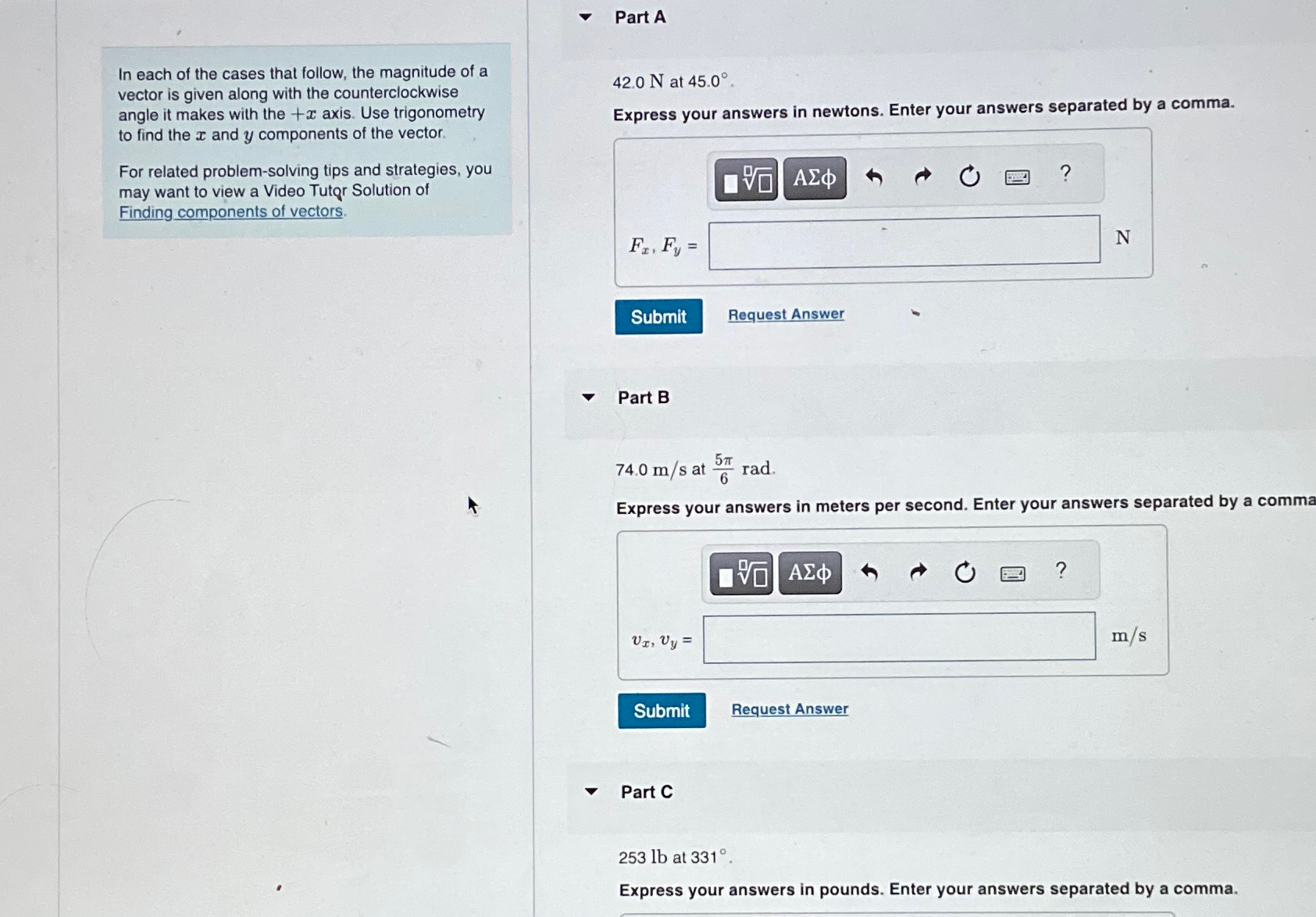 Solved Part AIn Each Of The Cases That Follow, The Magnitude | Chegg.com