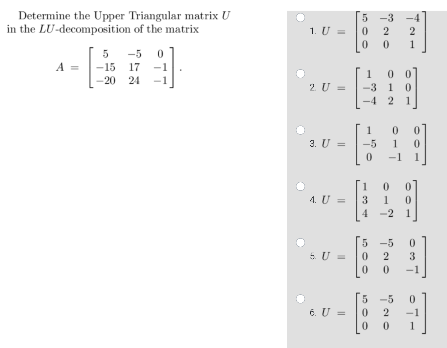 Solved Determine the Upper Triangular matrix Uin ﻿the | Chegg.com