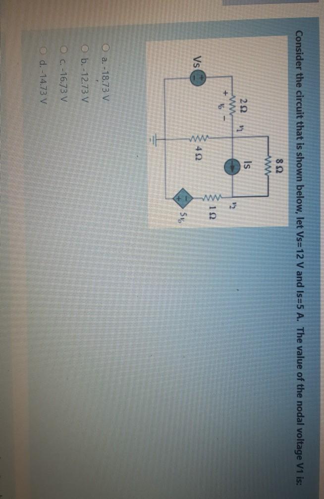 Solved Consider the circuit that is shown below, let Vs=12 V | Chegg.com
