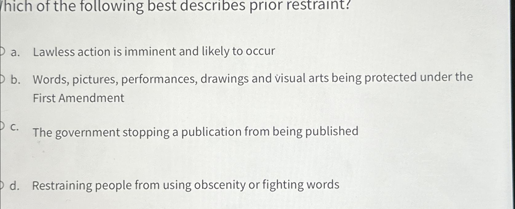Solved hich of the following best describes prior