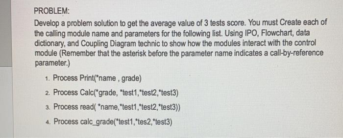 Solved PROBLEM: Develop a problem solution to get the | Chegg.com