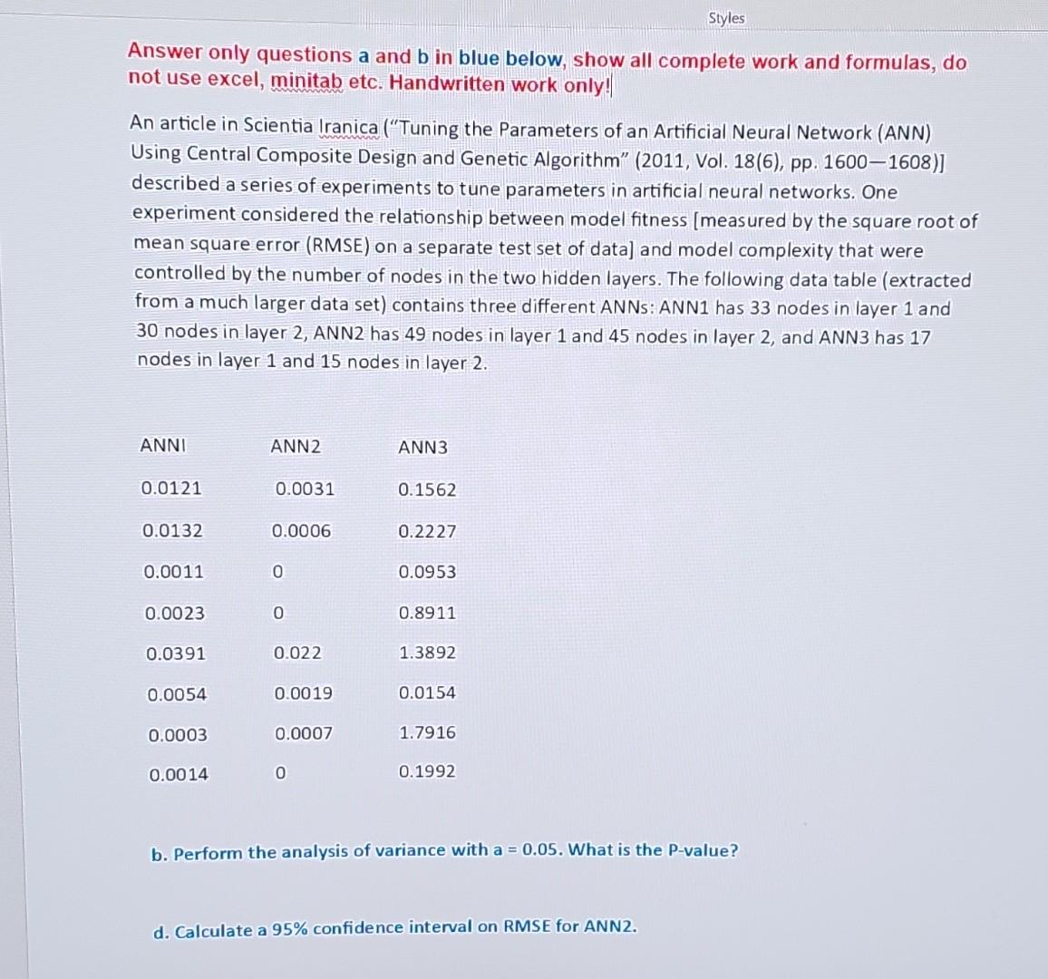 Solved Answer Only Questions A And B In Blue Below, Show All | Chegg.com