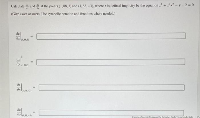 Solved dy Calculate and at the points (1,88, 3) and (1.88 | Chegg.com