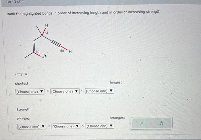 Solved Rank the highlighted bonds below in order of | Chegg.com