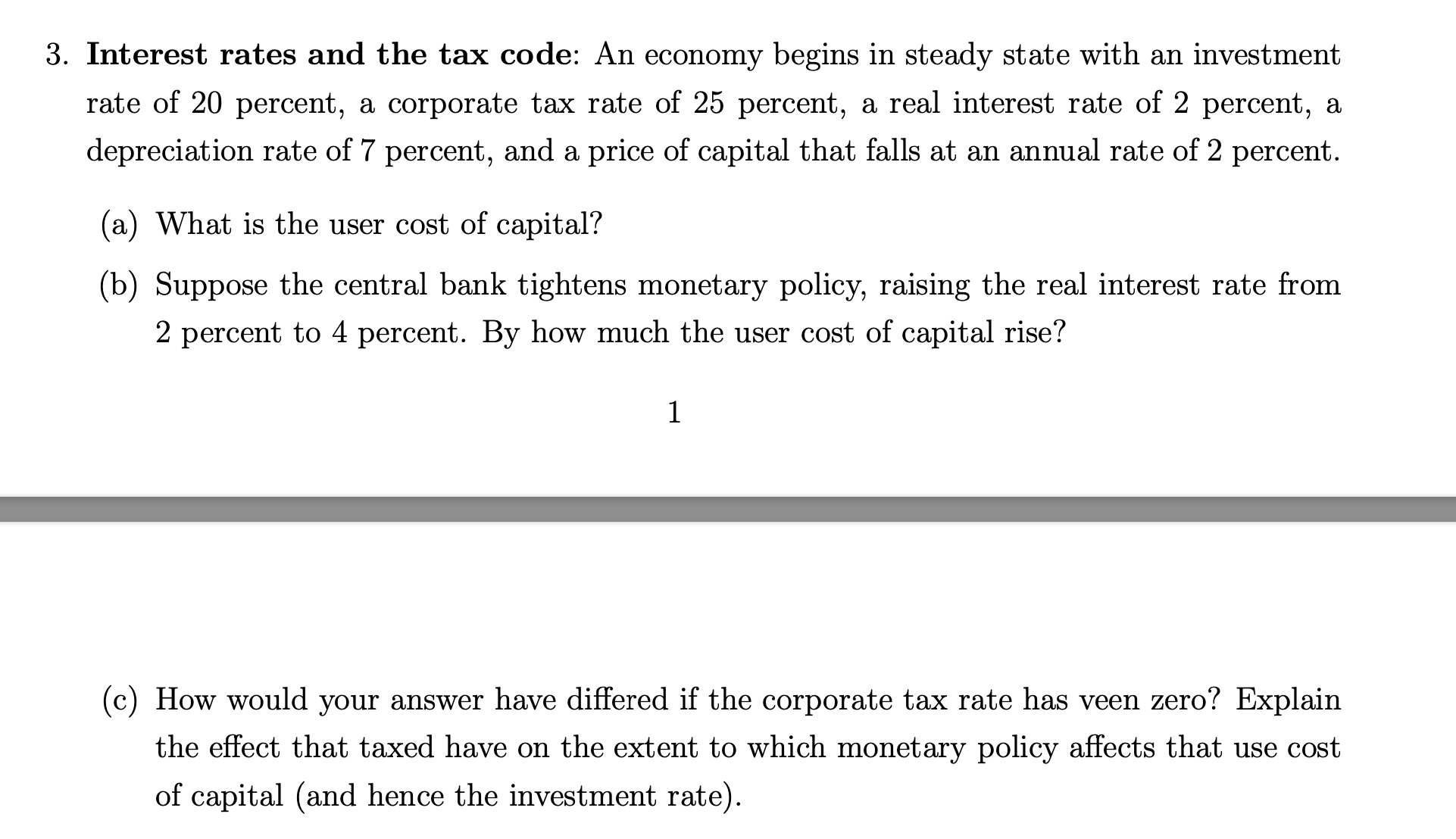 Solved Interest rates and the tax code: An economy begins in | Chegg.com
