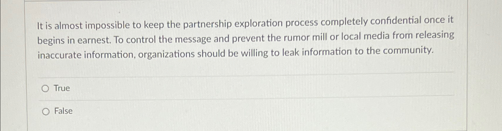 Solved It is almost impossible to keep the partnership | Chegg.com
