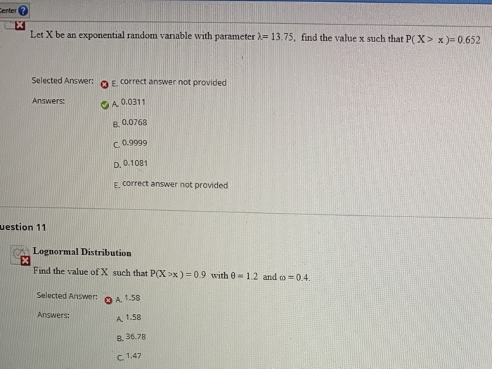 Solved Center X Let X be an exponential random variable with | Chegg.com