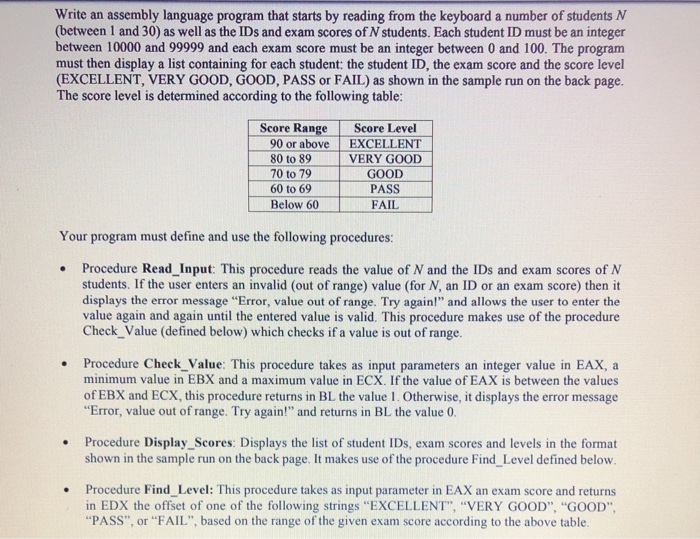 Write an assembly language program that starts by | Chegg.com
