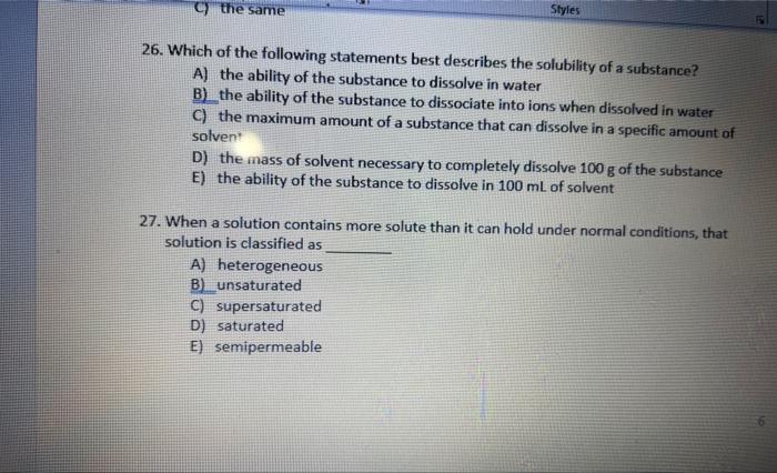 Solved 26. Which of the following statements best describes | Chegg.com