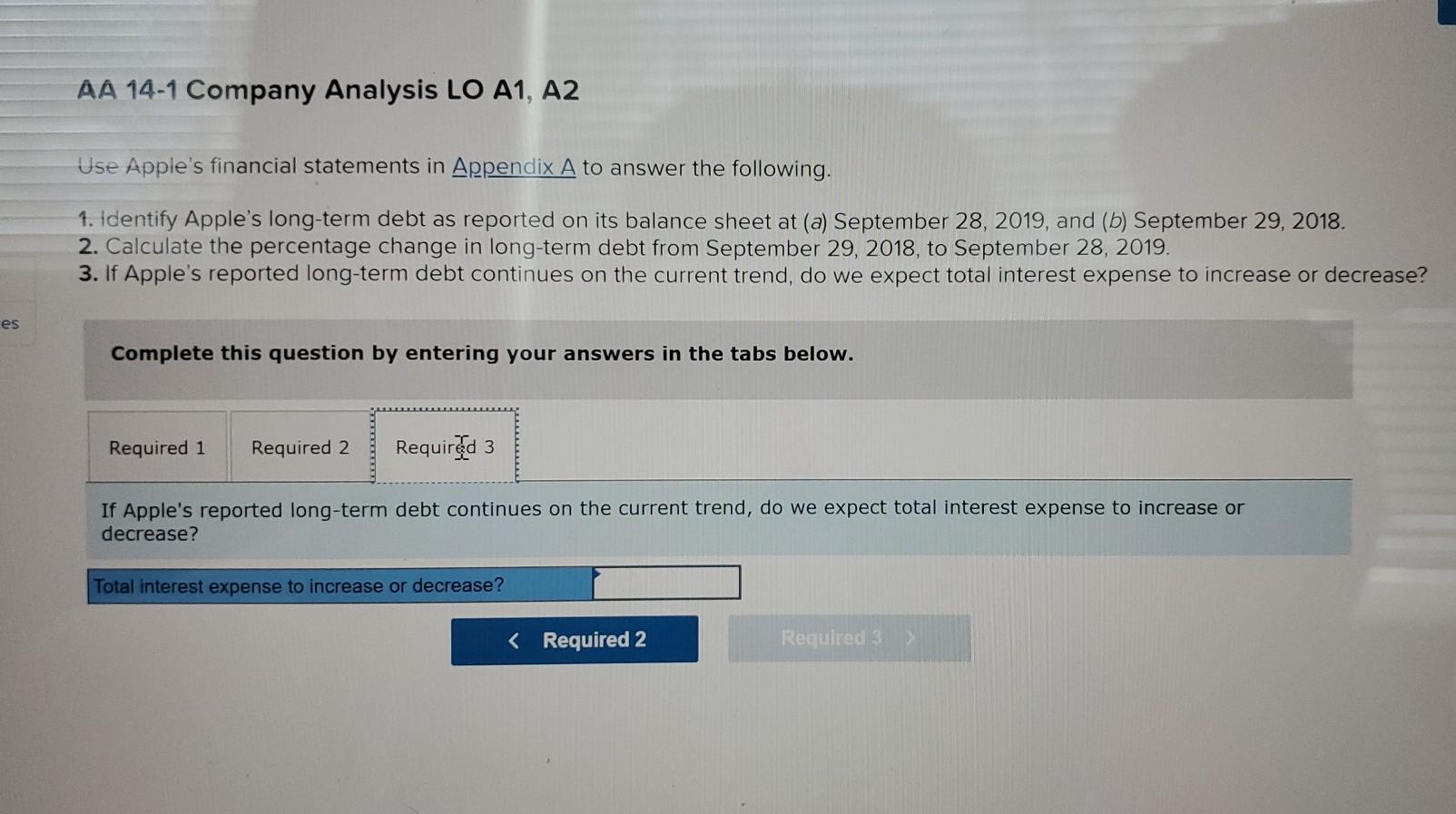 Solved AA 14-1 Company Analysis LO A1, A2 Use Apple's | Chegg.com