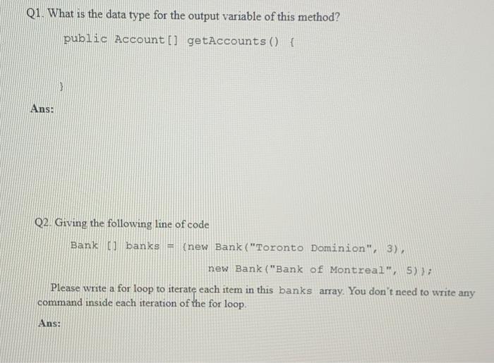 Solved Q1. What is the data type for the output variable of | Chegg.com