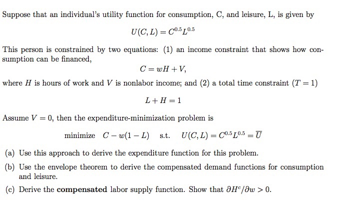 Solved Suppose That An Individual S Utility Function For Chegg Com