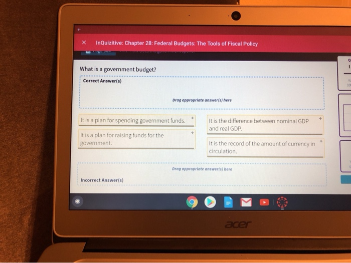 Solved x inquizitive chapter 28 federal budgets the tools chegg