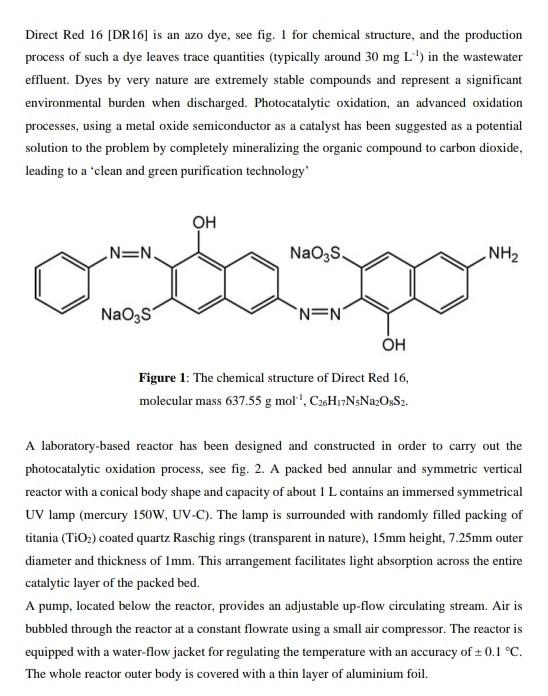Solved Direct Red 16 [DR16] is an azo dye, see fig. 1 for | Chegg.com