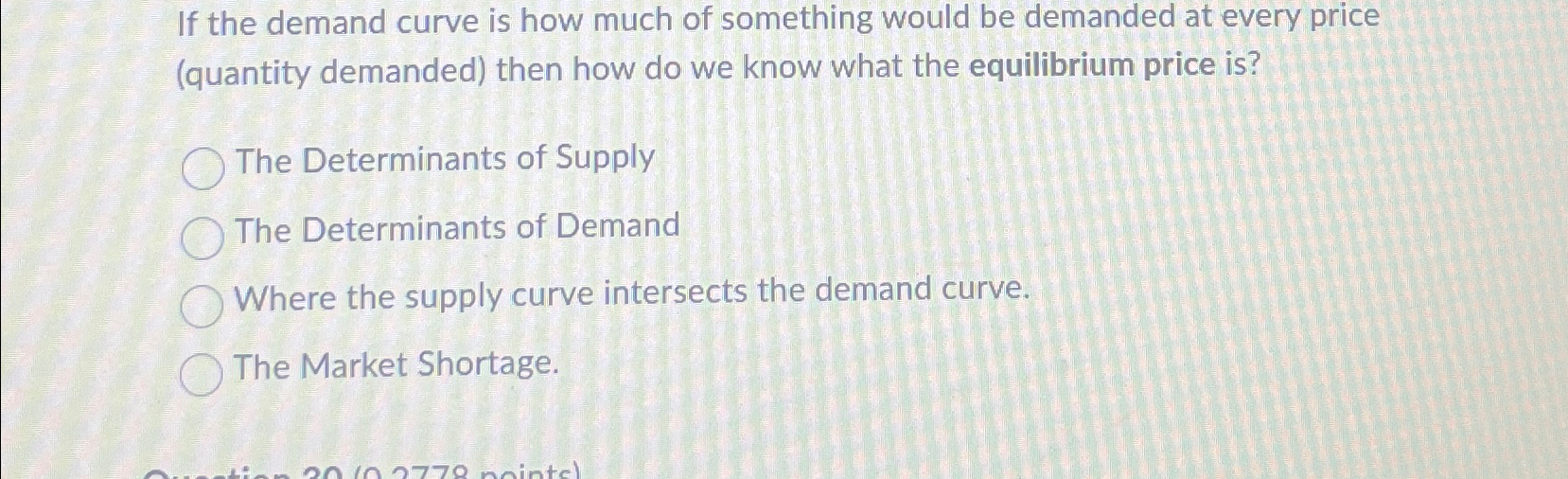 Solved If the demand curve is how much of something would be | Chegg.com
