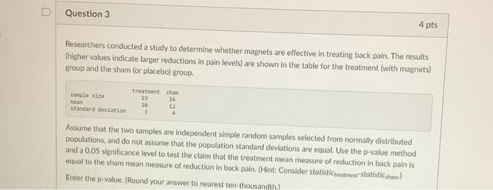 Solved Researchers conducted a study to determine whether | Chegg.com