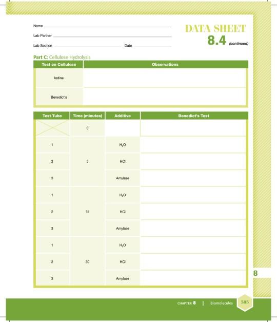 Name Lab Partner DATA SHEET 8.4 Lab Section Date Data | Chegg.com