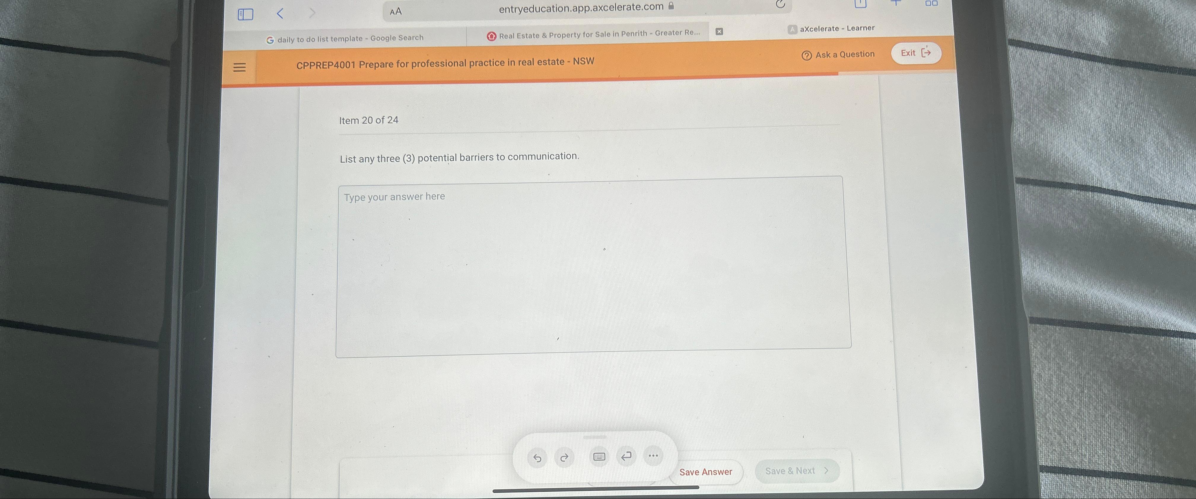 Solved Item 20 ﻿of 24List any three (3) ﻿potential barriers