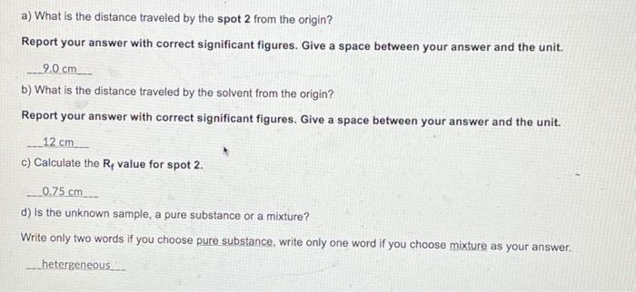Solved An unknown sample was spotted on a TLC plate, and | Chegg.com