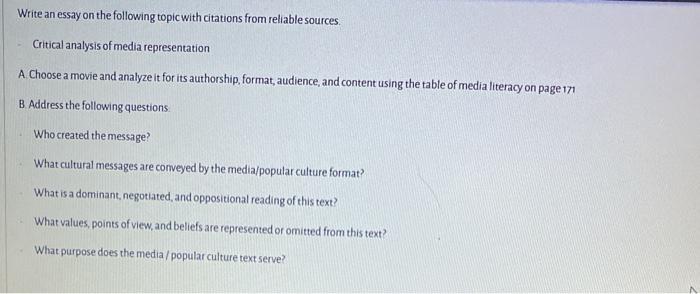topics for critical analysis