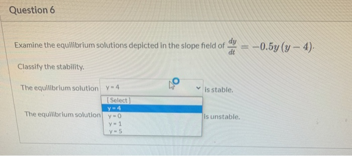 Solved Question 6 Examine the equilibrium solutions depicted | Chegg.com