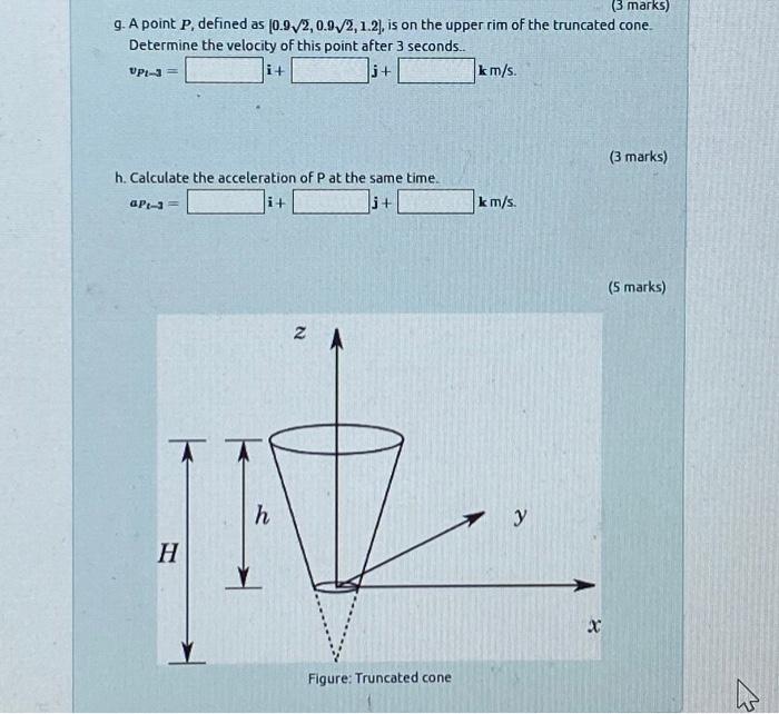 Solved T= A truncated cone is shown in the figure. The | Chegg.com