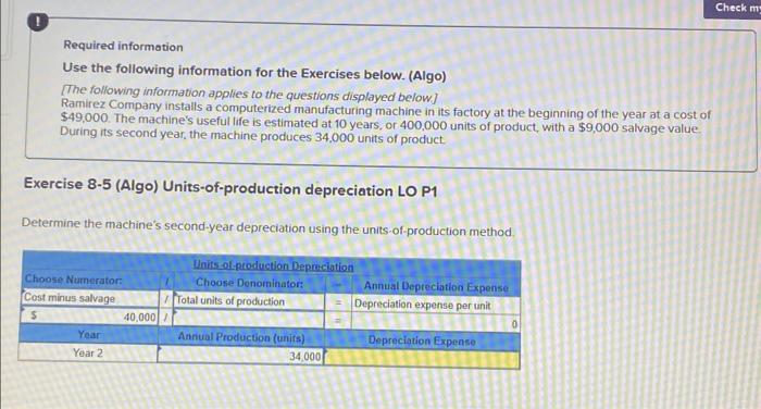 Solved Use the following information for the Exercises | Chegg.com