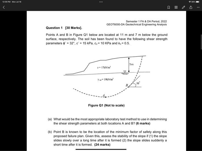 Solved Points A and B in Figure Q1 below are located at 11 m | Chegg.com