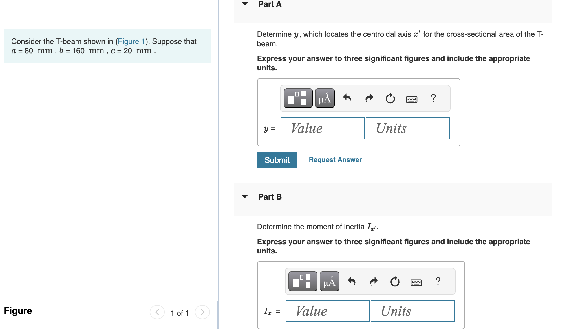 Solved Part AConsider The T-beam Shown In (Figure 1). | Chegg.com