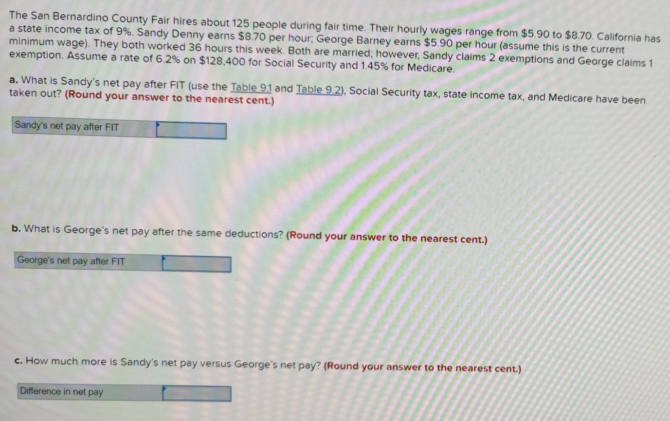 Solved The San Bernardino County Fair Hires About 125 People Chegg Com