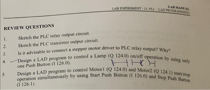 Solved LAB EXPERIMENT -11: PLC-LAD PROGRAMMING LAB MANUAL | Chegg.com
