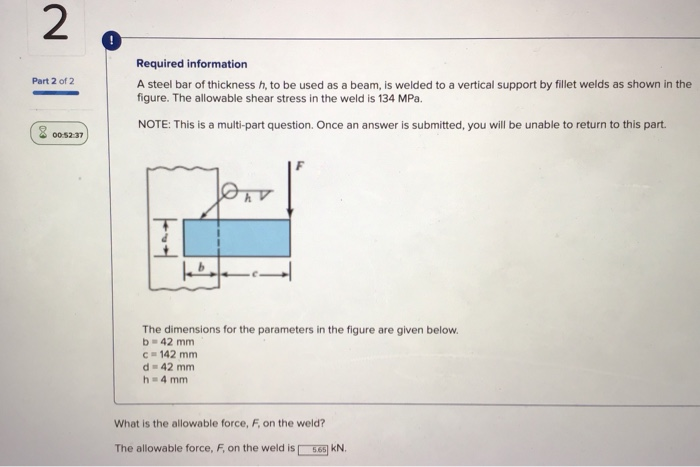 Solved Part 2 of 2 Required information A steel bar of | Chegg.com