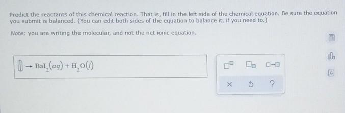 Solved Predict the reactants of this chemical reaction. That | Chegg.com