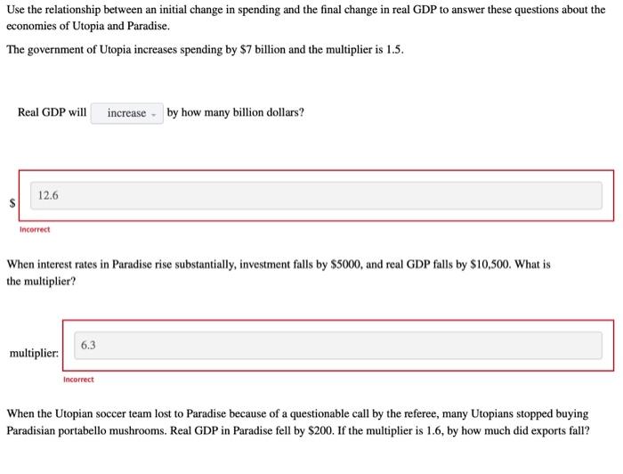 Solved Use the relationship between an initial change in | Chegg.com