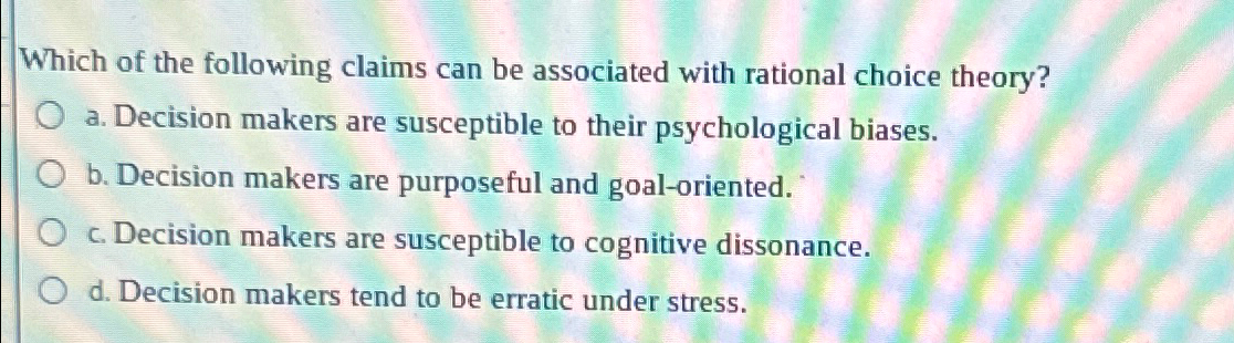 Cognitive choice theory hot sale