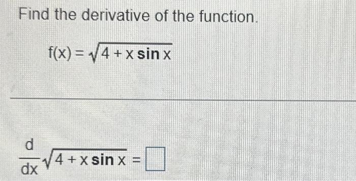 derivative of 4 sqrt x 1