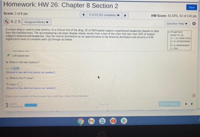 Solved Homework: HW 26: Chapter 8 Section 2 Save Score: 2 of | Chegg.com