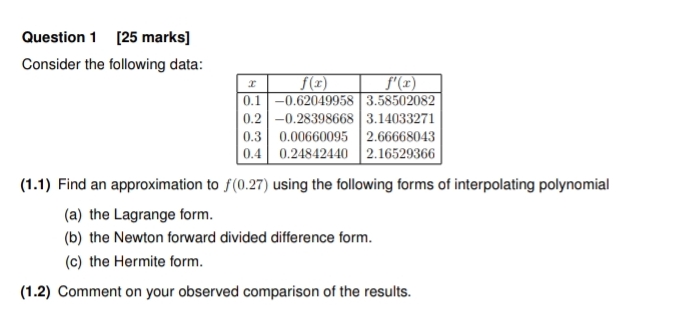 Solved Question 1 [25 ﻿marks]Consider the following | Chegg.com