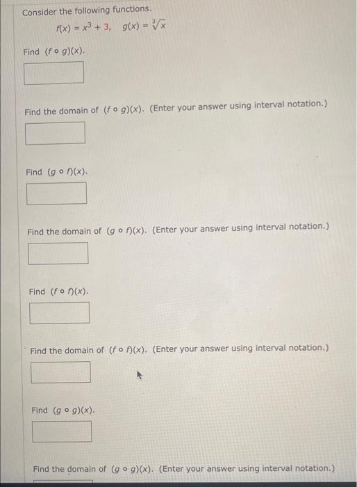 Solved Consider the following functions. Rx) = x3 +3, 9(x) = | Chegg.com