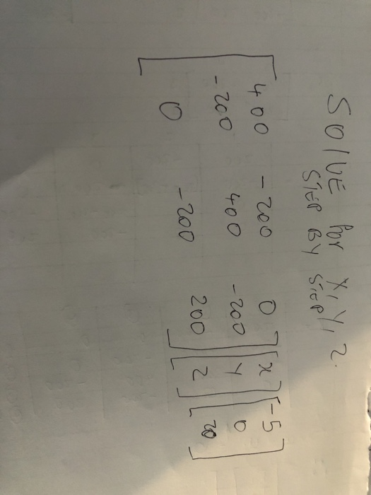 Solved SOLVE for X, Y, Z. STEP BY STEP 1 400 - 200 o 7x77-57 | Chegg.com