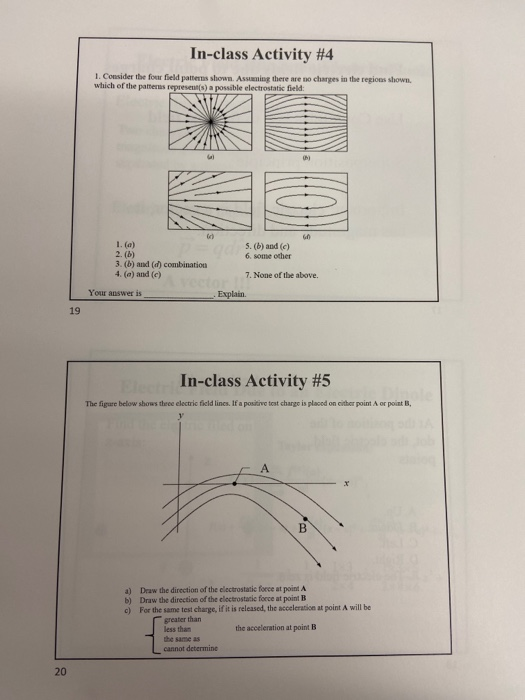 Solved In-class Activity #4 1. Consider the four field | Chegg.com