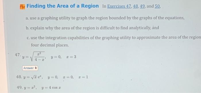 Solved Ap Finding the Area of a Region In Exercises | Chegg.com