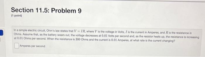 Solved For The Circuit Shown Below Use Ohm S Law And Chegg Com