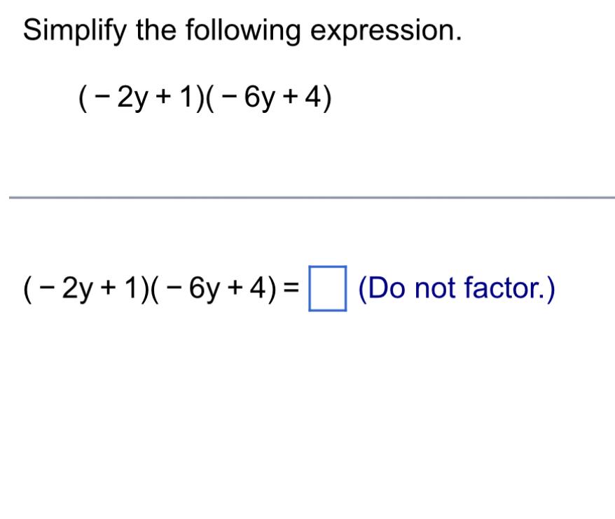 simplify the expression 2y 6 4 y 2