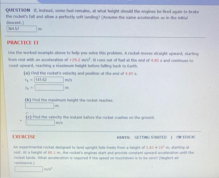 Solved (A) Phase 1: Find the rocket's velocity and position | Chegg.com