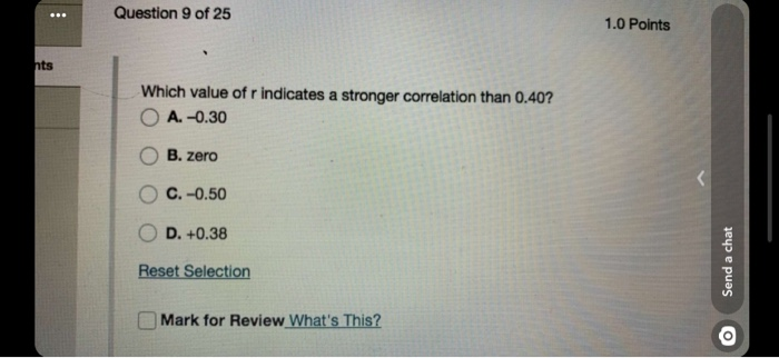 Solved Question 9 Of 25 1.0 Points Which Value Of R | Chegg.com Solved Question 9 Of 25 1.0 Points Which Value Of R | Chegg.com
