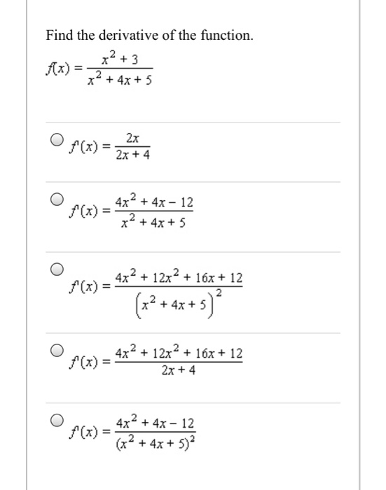 Solved Find The Derivative Of The Function X 3 F X 2 Chegg Com